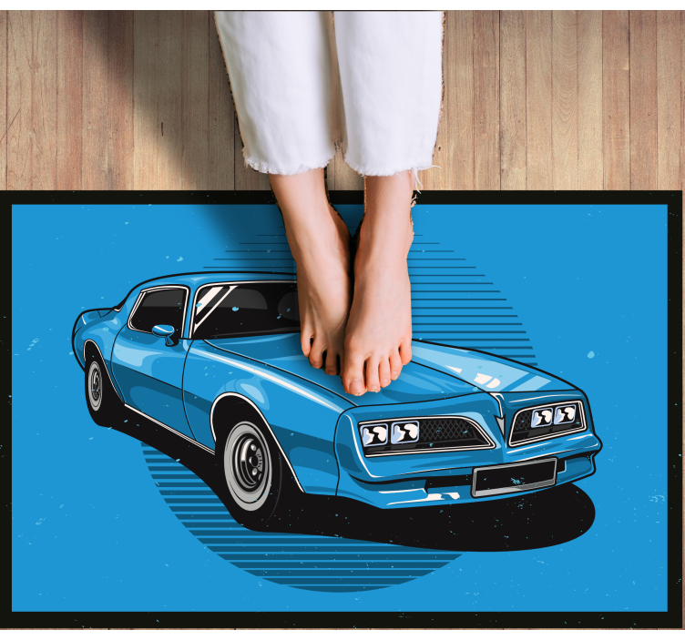 Traditional Blue Vehicle blue vinyl rug - TenStickers