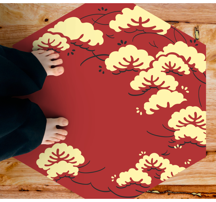 Cloud Floral Pattern vinyl rug flowers - TenStickers