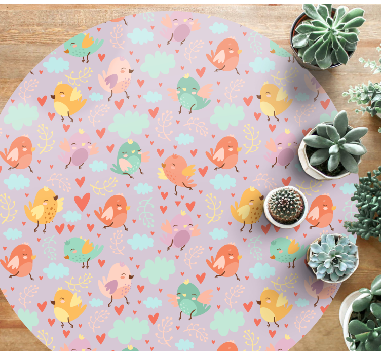 Colorful bird print animal vinyl rug - TenStickers