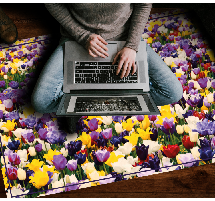 Colorful realistic explosion vinyl rug flowers - TenStickers