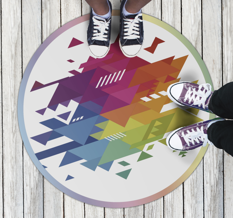 Colorful geometric shapes vinyl rug - TenStickers