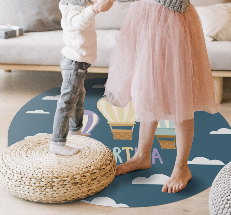 Air balloons with name vinyl rug - TenStickers