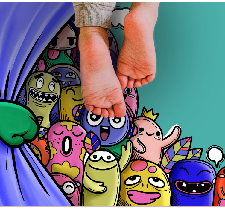 Colorful Monster Characters vinyl rug - TenStickers