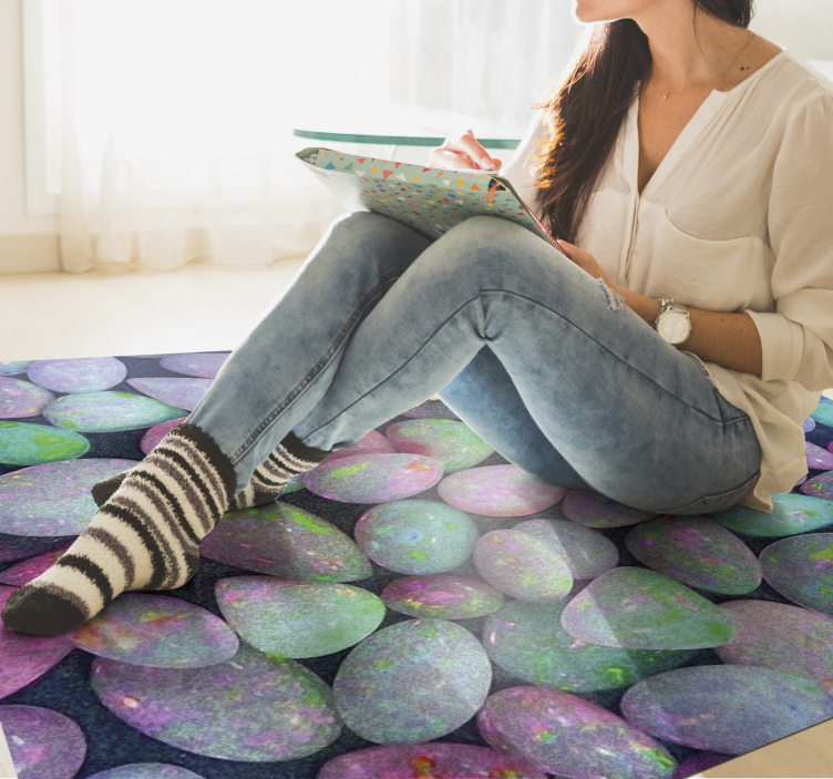 Colorful pebble stone effect vinyl rug - TenStickers