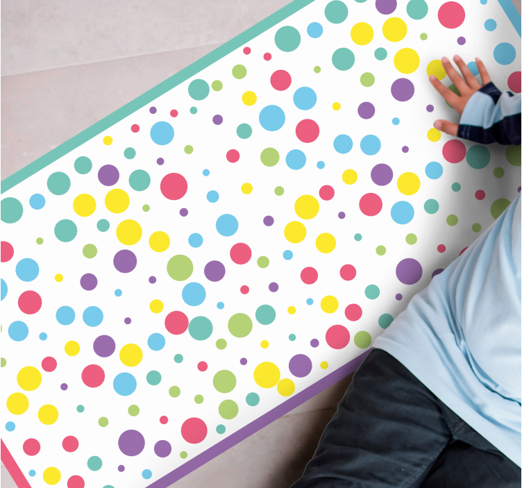 Colorful Playful Dots vinyl rug - TenStickers
