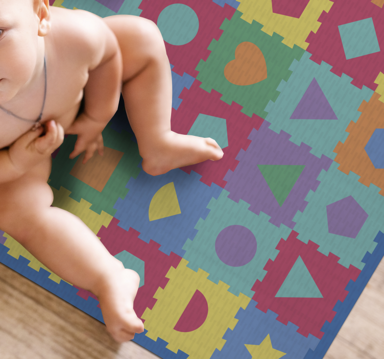 Colorful puzzle imitation nursery vinyl rug - TenStickers