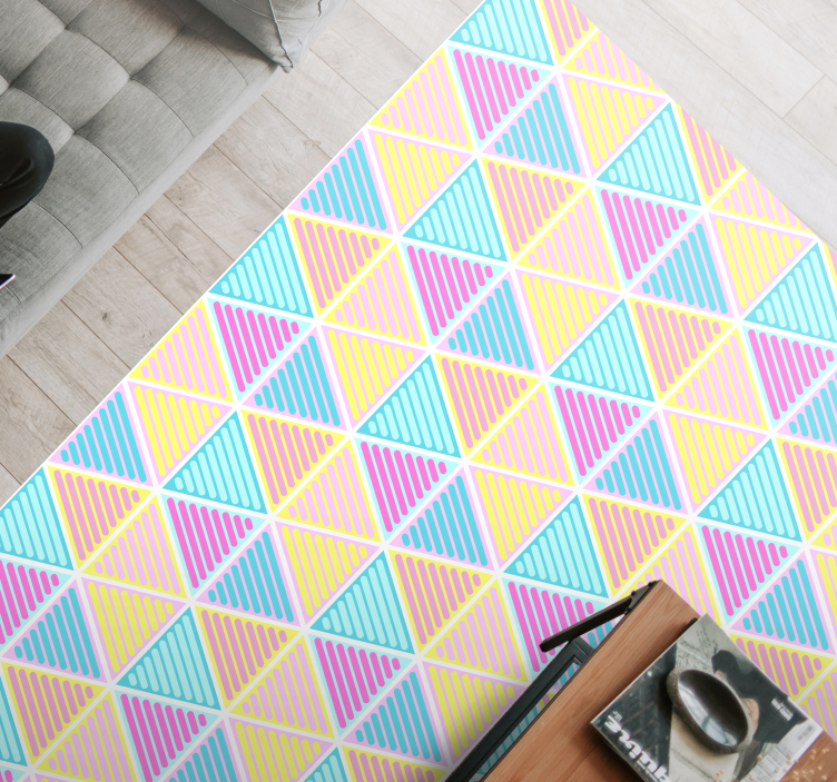 Colorful Triangle Pattern geometric vinyl rug - TenStickers