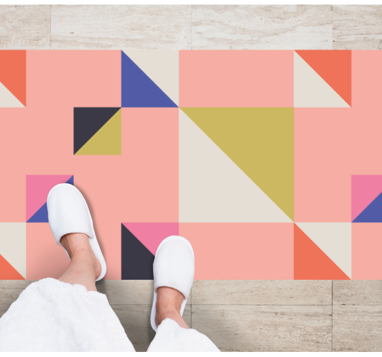 Modern triangles geometric vinyl rug - TenStickers