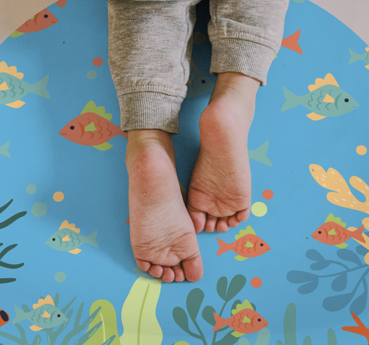Colorful underwater scene vinyl rug bathroom - TenStickers