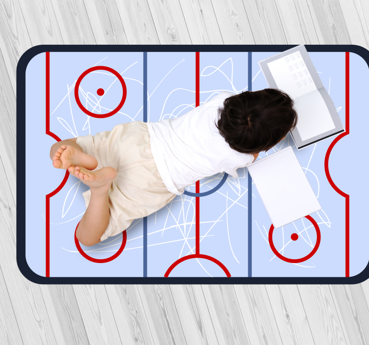 Colourful puck Ice Hockey game mat - TenStickers