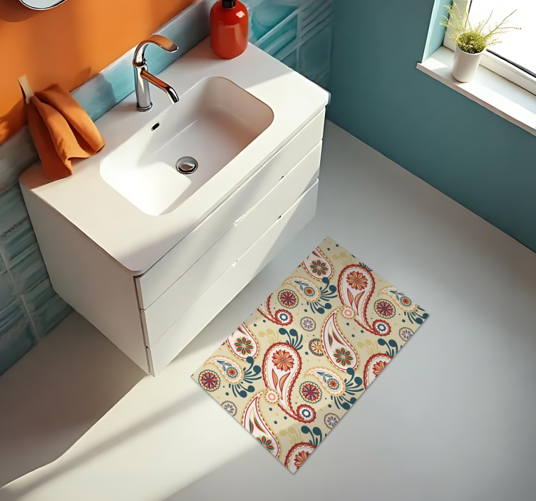Colourful water drops vinyl rug bathroom - TenStickers