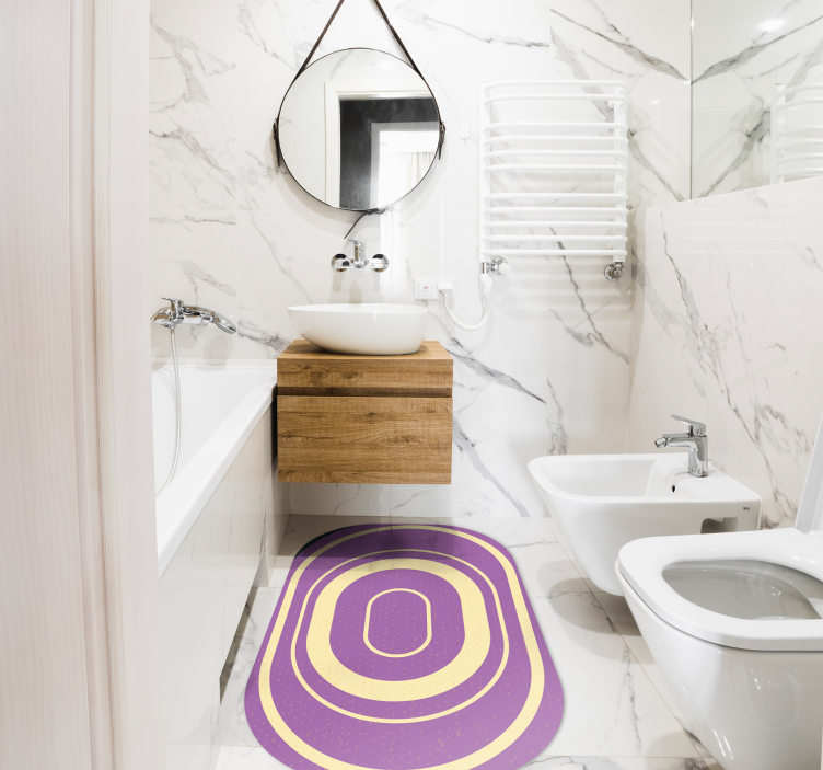 Concentric Ellipses vinyl rug bathroom - TenStickers