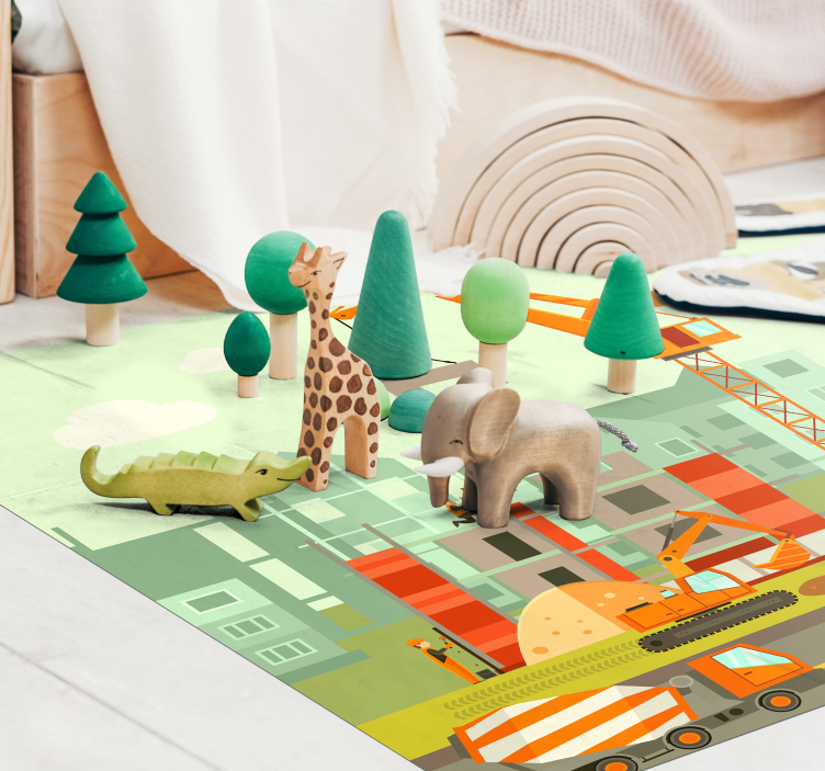 Construction Playground kids vinyl rug - TenStickers
