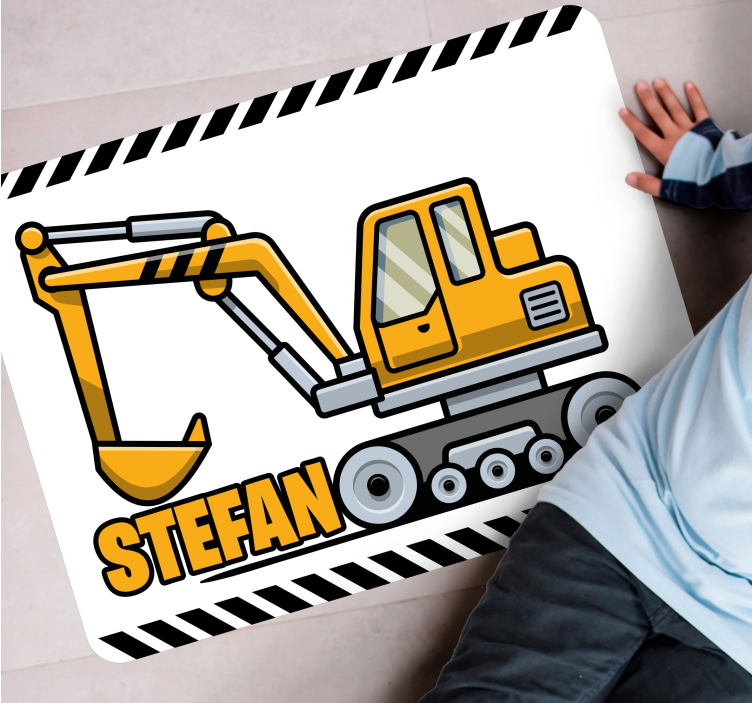 Custom construction vehicle vinyl rug - TenStickers