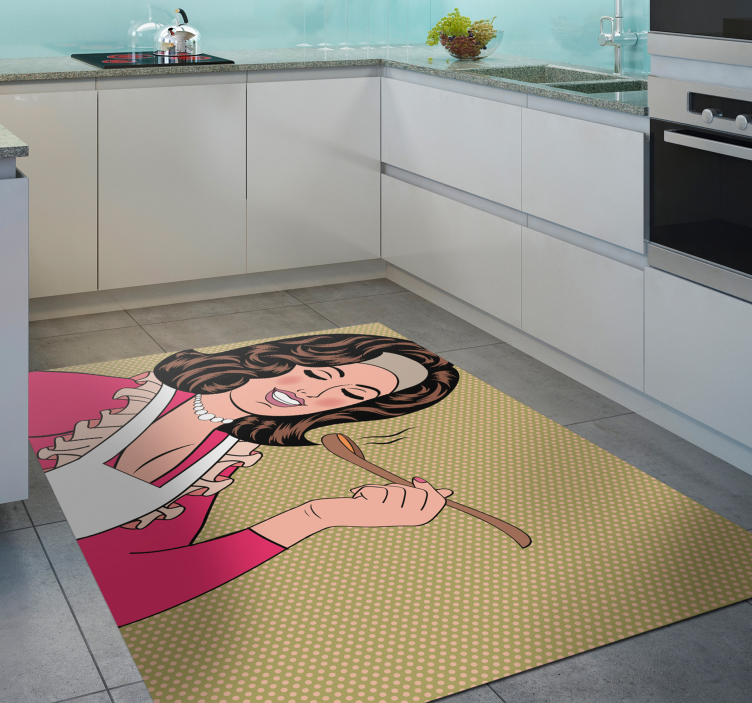 Cooking Cartoon Character kitchen vinyl rug - TenStickers