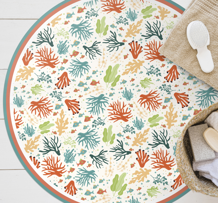Coral reef inspiration vinyl rug bathroom - TenStickers