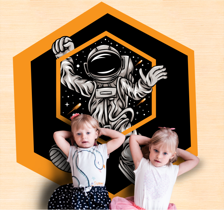 Cosmic Astronaut Adventure star vinyl rug - TenStickers