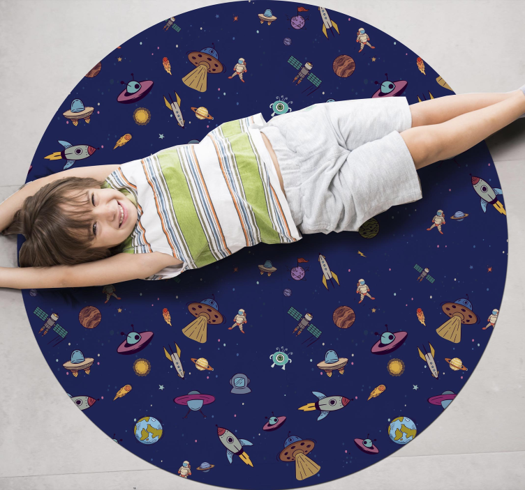 Cosmic expedition concept vinyl rug - TenStickers