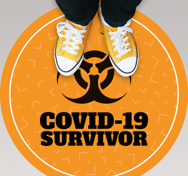 Covid survivor funny design custom rug - TenStickers