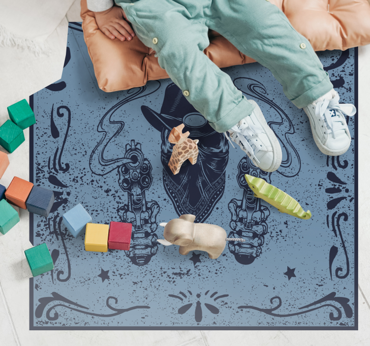 Cowboy Duel Imagery vinyl rug gaming - TenStickers