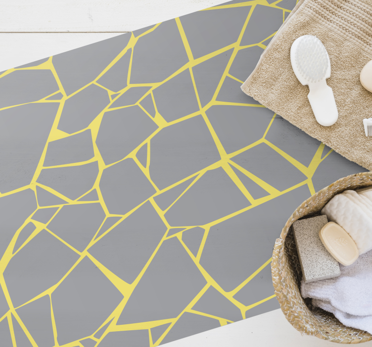 Cracked Grey Structure vinyl rug bathroom - TenStickers