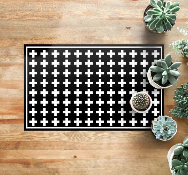 Cross Pattern Design geometric vinyl rug - TenStickers