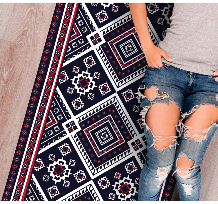 Cultural Geometric Motif ethnic vinyl rug - TenStickers