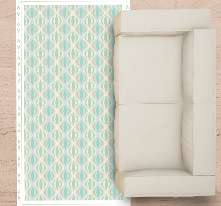 Curvy Motif tile vinyl rug - TenStickers