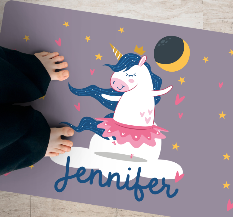 Custom dancing unicorn vinyl rug - TenStickers