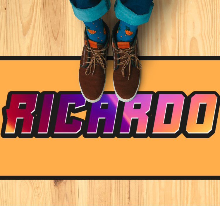 Custom textured name teenage bedroom vinyl rug - TenStickers