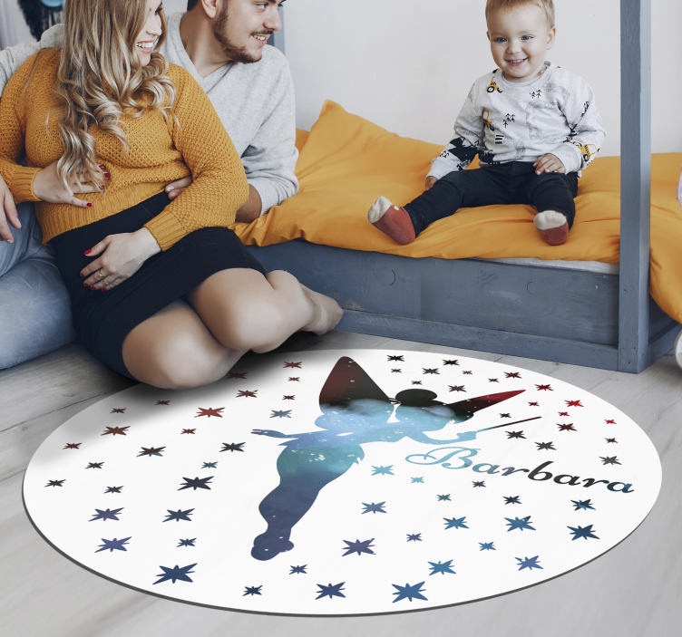 Customizable Fairy Silhouette personalised rug - TenStickers