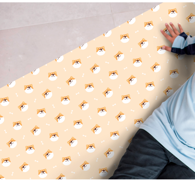 Cute Dog Faces animal vinyl rug - TenStickers