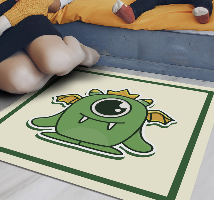 Green baby monster vinyl rug - TenStickers