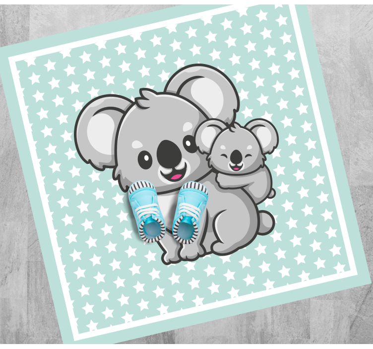Mum and baby koalas kids vinyl rug - TenStickers