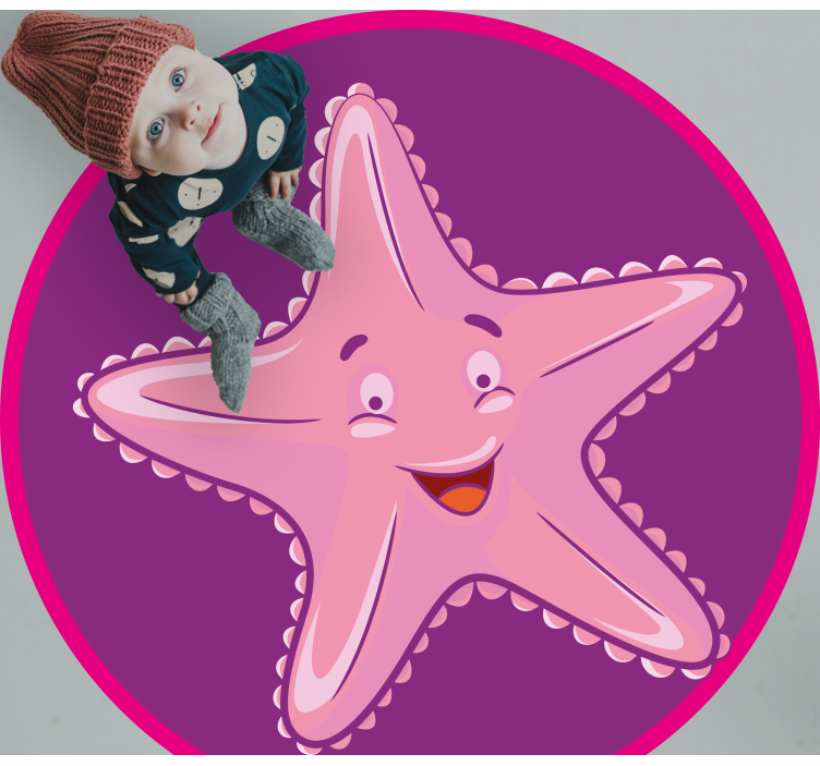 Cute Starfish Character kids vinyl rug - TenStickers
