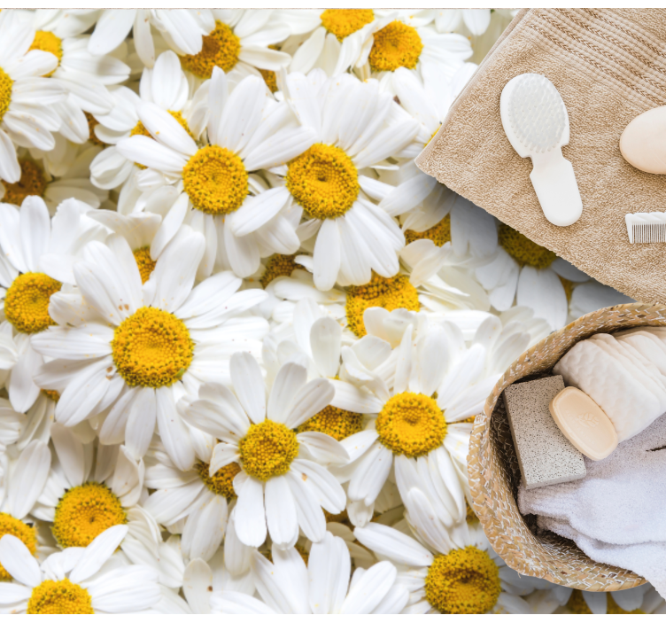 Daisy Blossom Concept vinyl rug bathroom - TenStickers