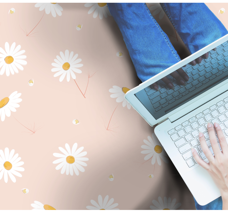 Daisy Floral Arrangement vinyl rug flowers - TenStickers