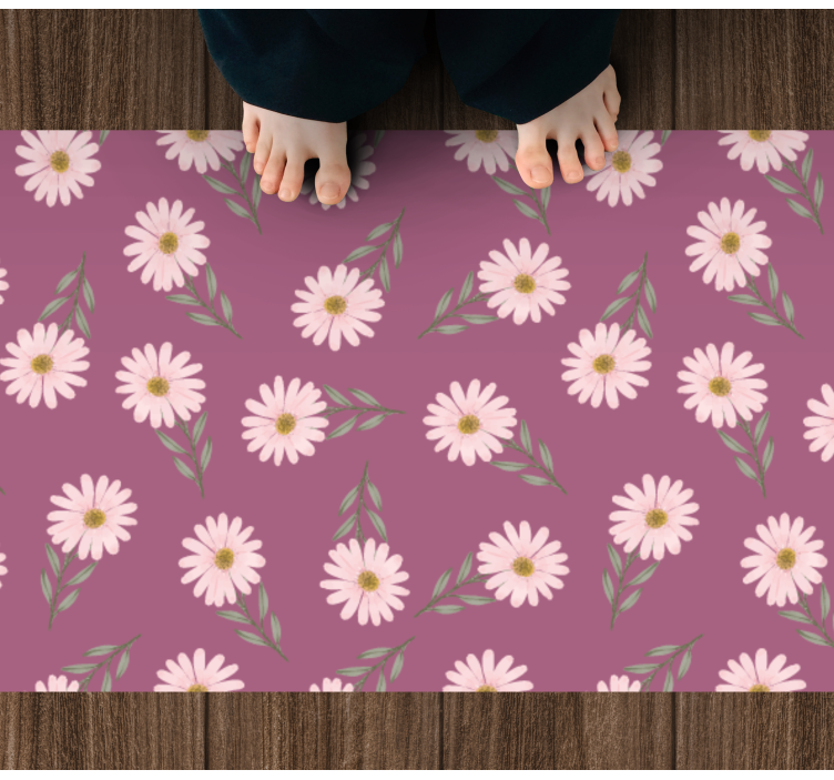 Daisy Set vinyl rug flowers - TenStickers