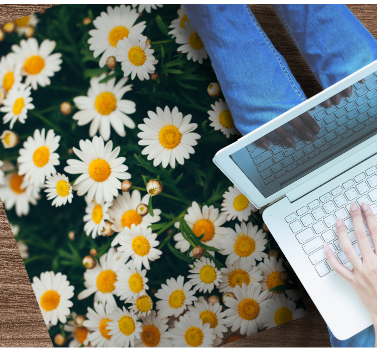 Daisy Floral Print vinyl rug flowers - TenStickers