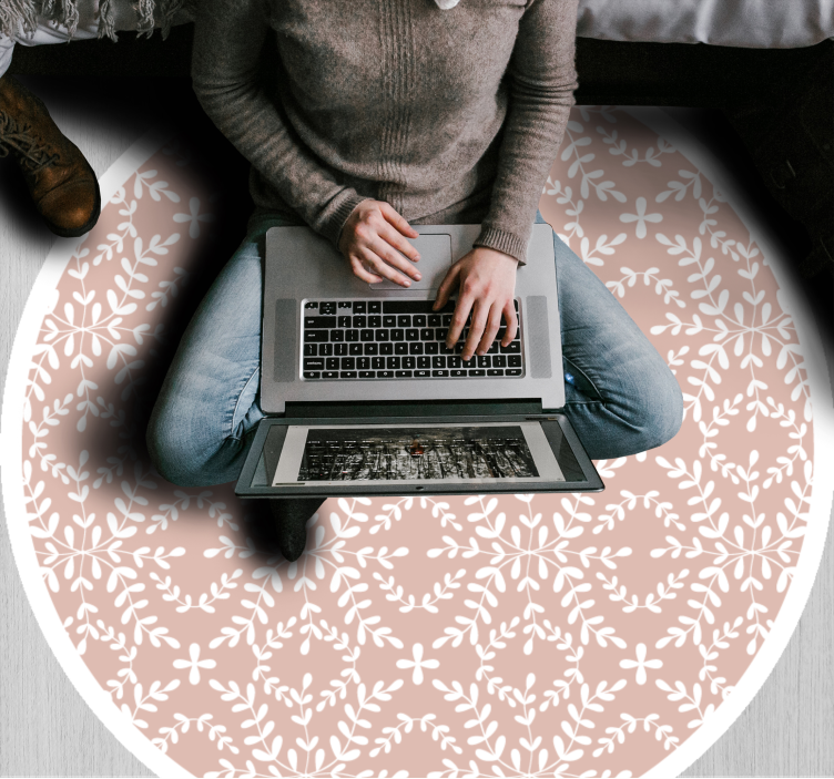 Delicate Bloom Composition vinyl rug flowers - TenStickers