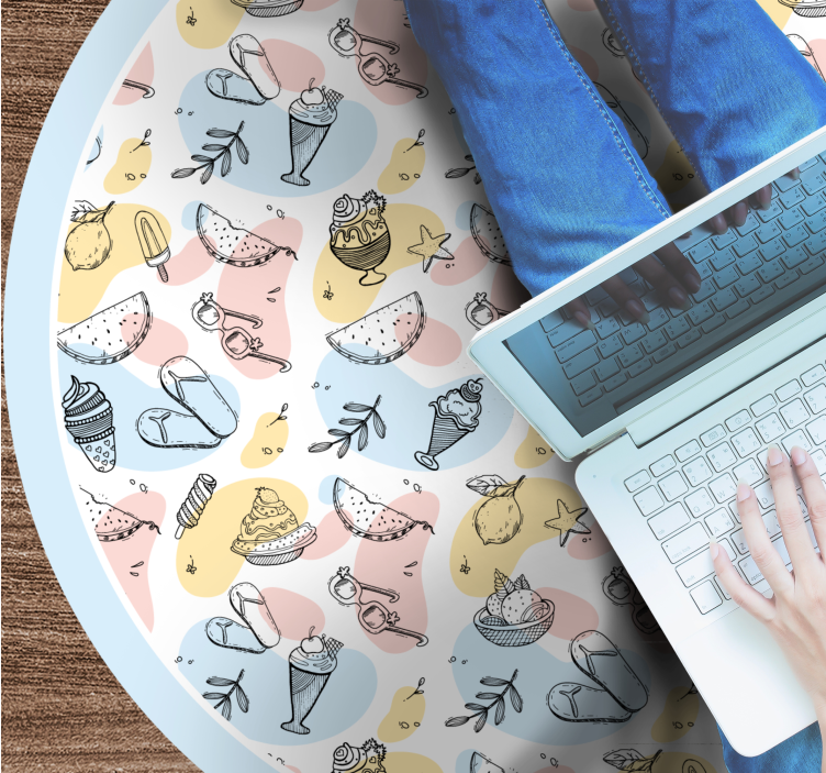 Delightful Confections Collection vinyl rug - TenStickers