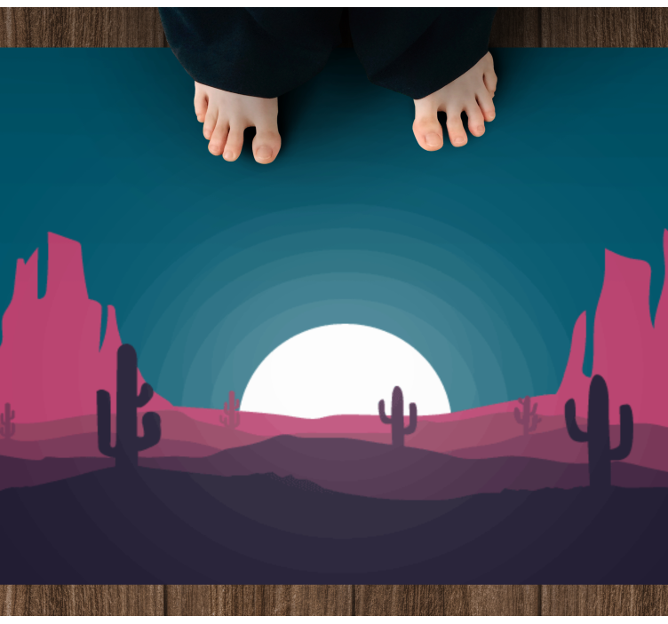 Desert sunset scene nature vinyl rug - TenStickers