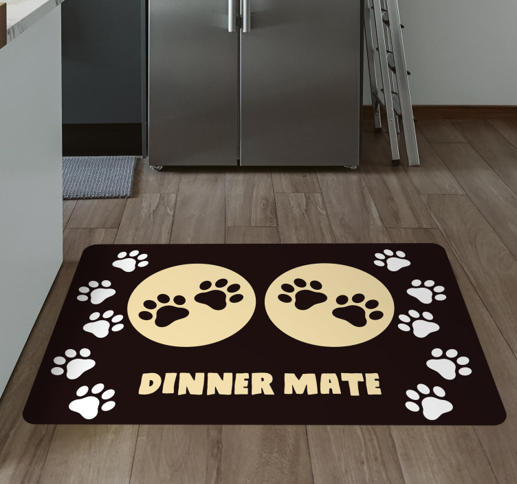 Dinner mate animal rug black - TenStickers