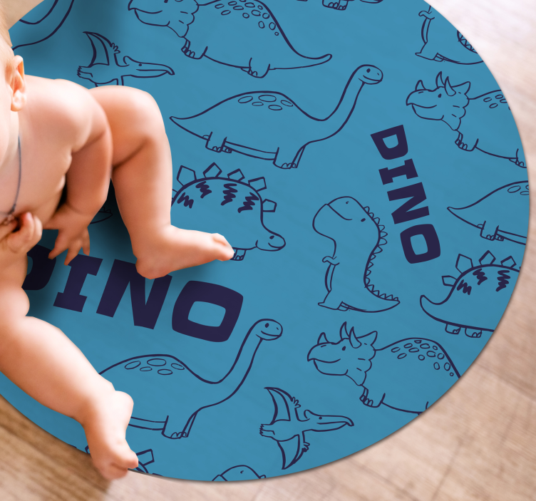 Dinosaur Themed vinyl rug - TenStickers