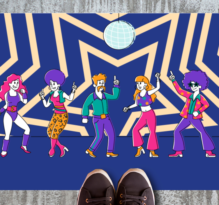 Disco Dance Party vinyl rug - TenStickers