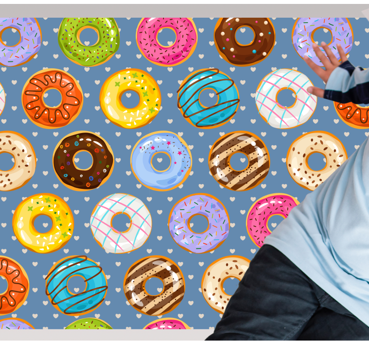 Donut dessert background bedroom rug - TenStickers