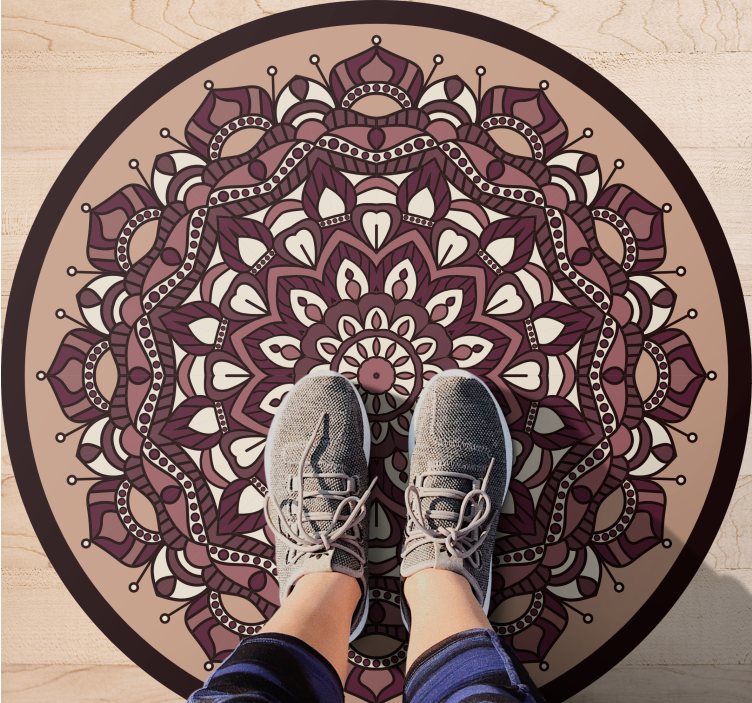Earth colors detailed mandala mandala vinyl rug - TenStickers
