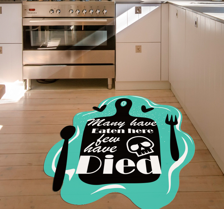 Eaten Here Died custom vinyl rug - TenStickers
