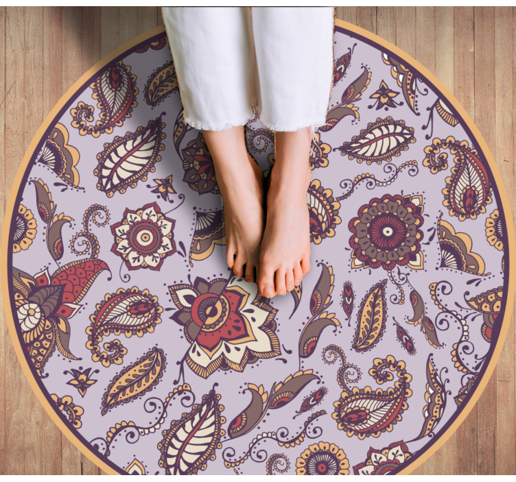 Elaborate botanical motifs vinyl rug flowers - TenStickers
