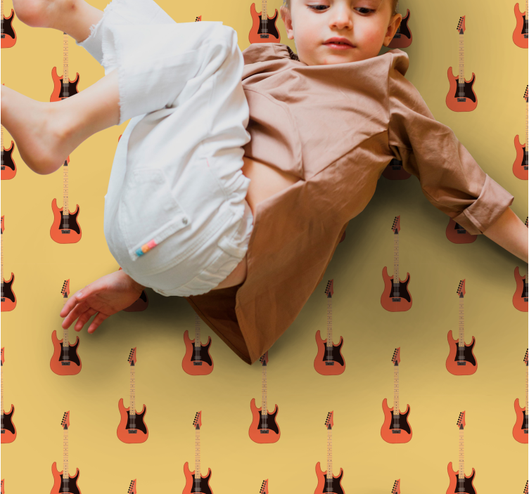 Electric Guitar Focal teenage bedroom vinyl rug - TenStickers